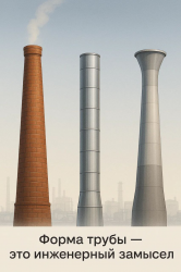 Почему дымовые трубы бывают разной формы?